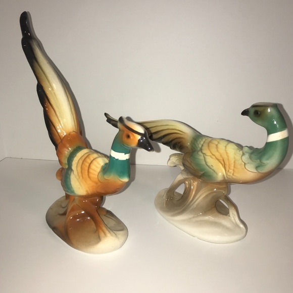 Vintage Ceramic Ringneck Pheasant Pair